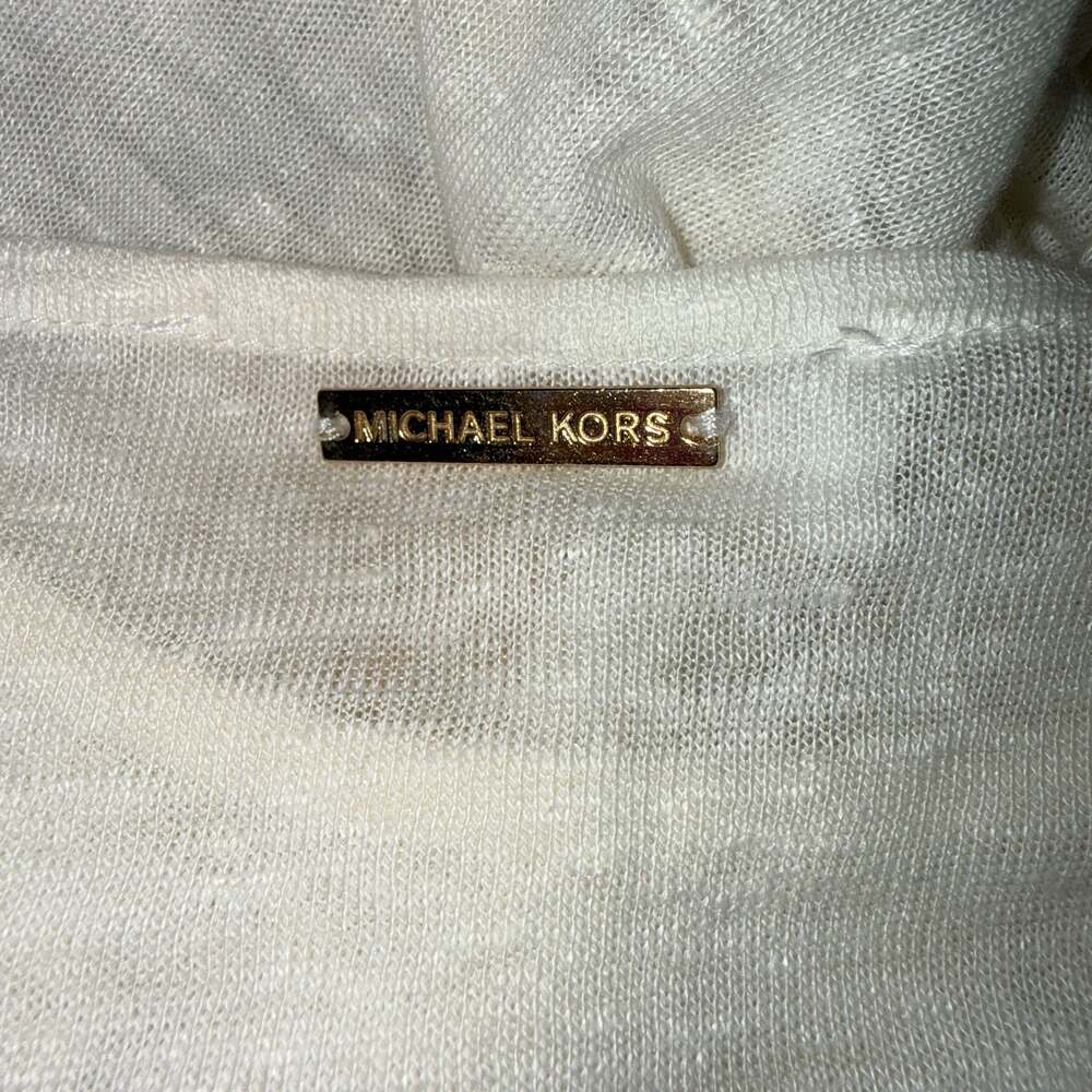 Michael Kors Women's White Linen Sleeveless High-Low Tank Top Size S - Picture 4 of 5